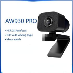 AW930 PRO Autofocus HDR 2K Webcam 100° Wide-Angle Type-C With Dual Noise Cancelling Mics For Meeting /Live Streaming /OBS