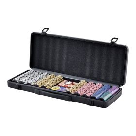VEVOR Poker Chip Set, 500-Piece Poker Set, Complete Poker Playing Game Set with Carrying Case, Heavyweight 14 Gram Casino Clay Chips, Cards