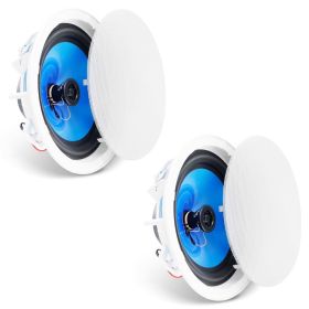 VEVOR 2 PCs 8 Inch in Ceiling Speakers, 50-Watts, Flush Mount Ceiling & in-Wall Speakers System with 8Î©Impedance 89dB Sensitivity