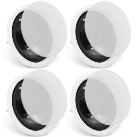 VEVOR 4 PCs 6.5'' Bluetooth in Ceiling Speakers, 150W, Flush Mount Ceiling & in-Wall Speaker System with 8Î©Impedance 89dB Sensitivity