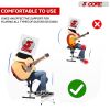 5 Core Guitar Foot Stool Height Adjustable Folding Leg Rest Portable Classical Footrest - GFS WHTE
