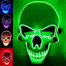 Halloween Mask LED Light up Costumes Scary Mask for Party Supplies (Color: green)