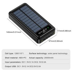 New 3 Style 20000mAh/5000 mAh Power Bank Wireless Charger Portable Fast Charging Outdoor Solar Powerbank (Color: Grey)