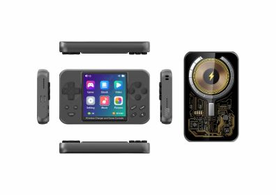 7-in-1 Multifunctional Game Console Power Bank, 20W Wireless Magnetic Charging, 6000+ Built-in Classic Games, MP3, MP4, Digital Photo Frame, E-book (Color: Grey)